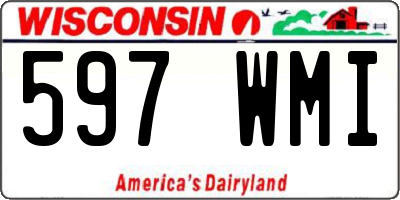 WI license plate 597WMI