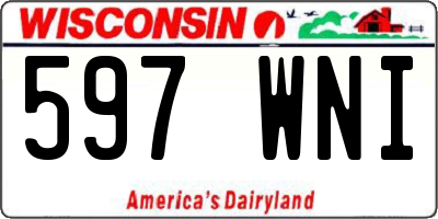 WI license plate 597WNI