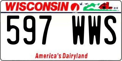 WI license plate 597WWS