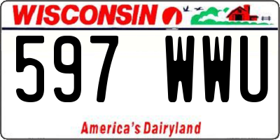 WI license plate 597WWU