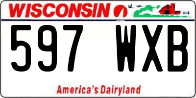 WI license plate 597WXB