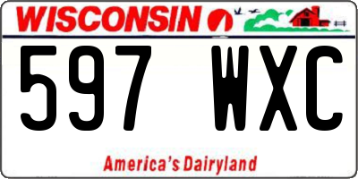 WI license plate 597WXC