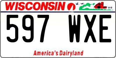 WI license plate 597WXE