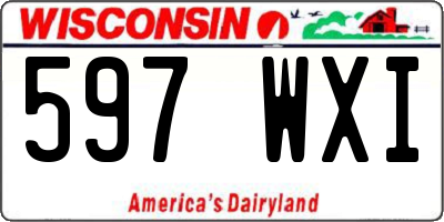WI license plate 597WXI