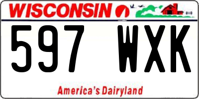 WI license plate 597WXK