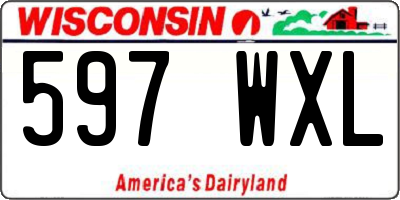 WI license plate 597WXL