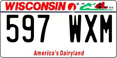 WI license plate 597WXM