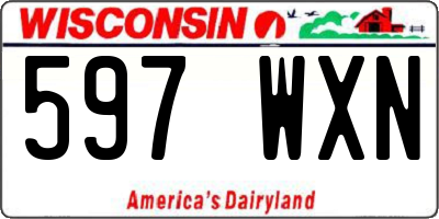 WI license plate 597WXN