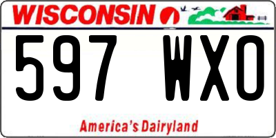 WI license plate 597WXO