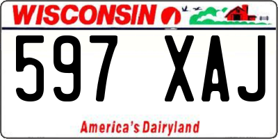 WI license plate 597XAJ