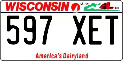WI license plate 597XET