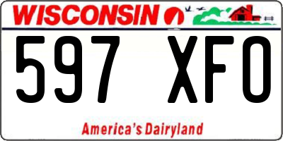 WI license plate 597XFO