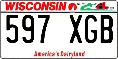 WI license plate 597XGB