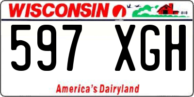 WI license plate 597XGH