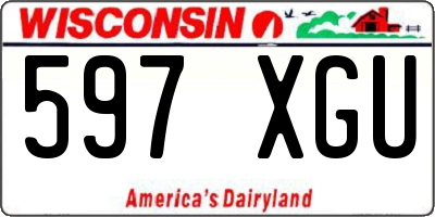 WI license plate 597XGU