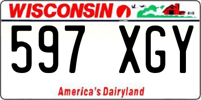 WI license plate 597XGY