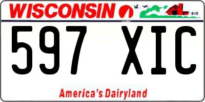 WI license plate 597XIC