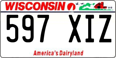 WI license plate 597XIZ