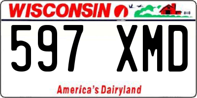 WI license plate 597XMD
