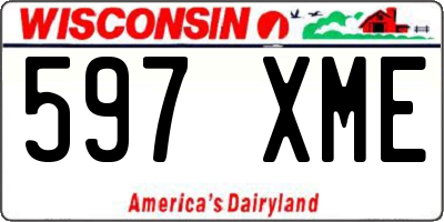 WI license plate 597XME
