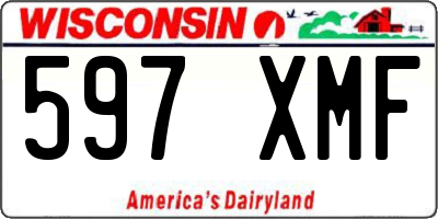 WI license plate 597XMF