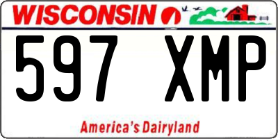 WI license plate 597XMP
