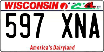 WI license plate 597XNA