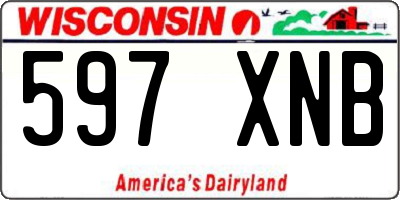WI license plate 597XNB