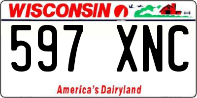 WI license plate 597XNC