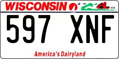 WI license plate 597XNF