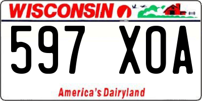 WI license plate 597XOA