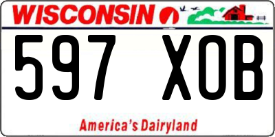 WI license plate 597XOB
