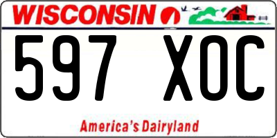WI license plate 597XOC