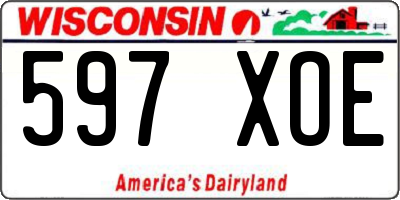 WI license plate 597XOE