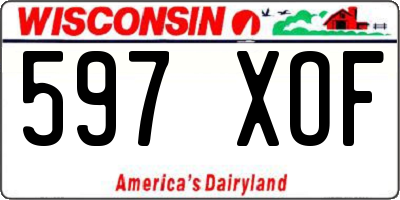 WI license plate 597XOF