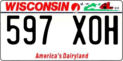 WI license plate 597XOH