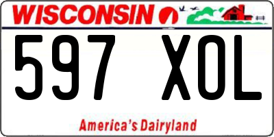 WI license plate 597XOL