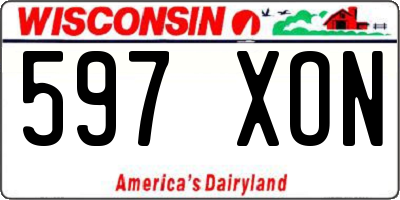 WI license plate 597XON
