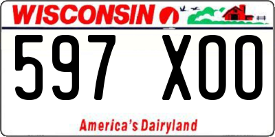 WI license plate 597XOO