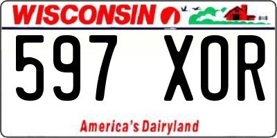 WI license plate 597XOR