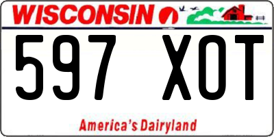WI license plate 597XOT