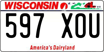 WI license plate 597XOU