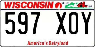 WI license plate 597XOY