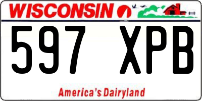 WI license plate 597XPB