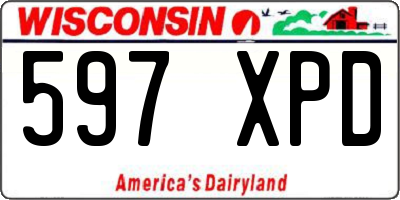 WI license plate 597XPD