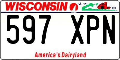 WI license plate 597XPN