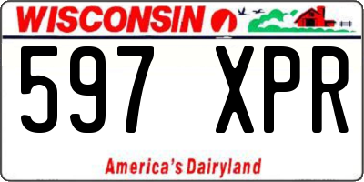 WI license plate 597XPR