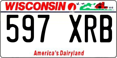 WI license plate 597XRB