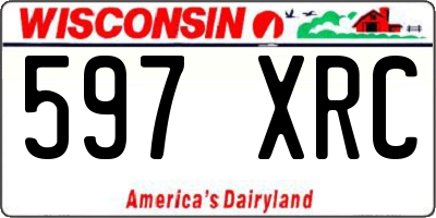 WI license plate 597XRC