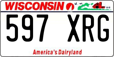 WI license plate 597XRG
